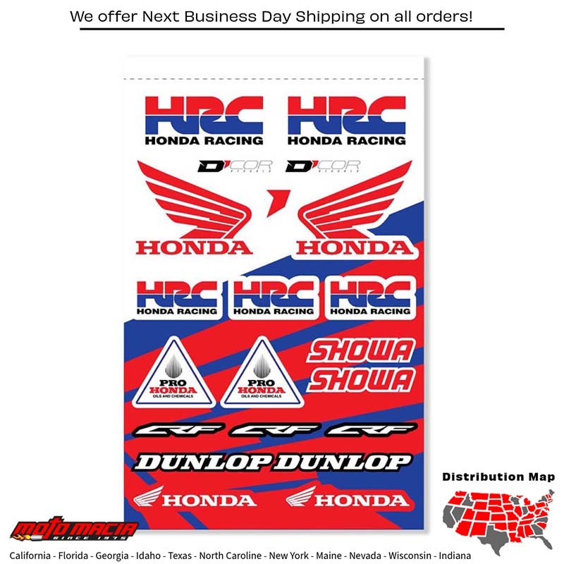 HONDA HRC DECAL SHEET 12 MIL