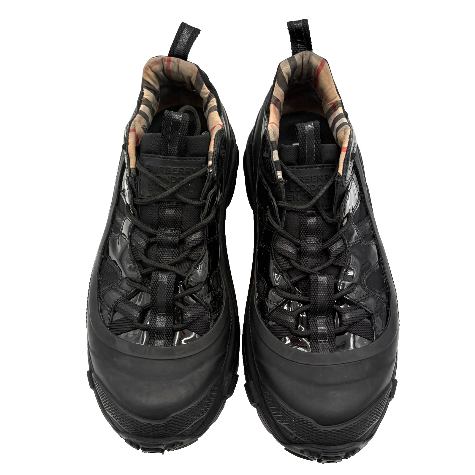 Burberry London England Mens Sneakers Black US 8.5 EU 42 Made In Italy