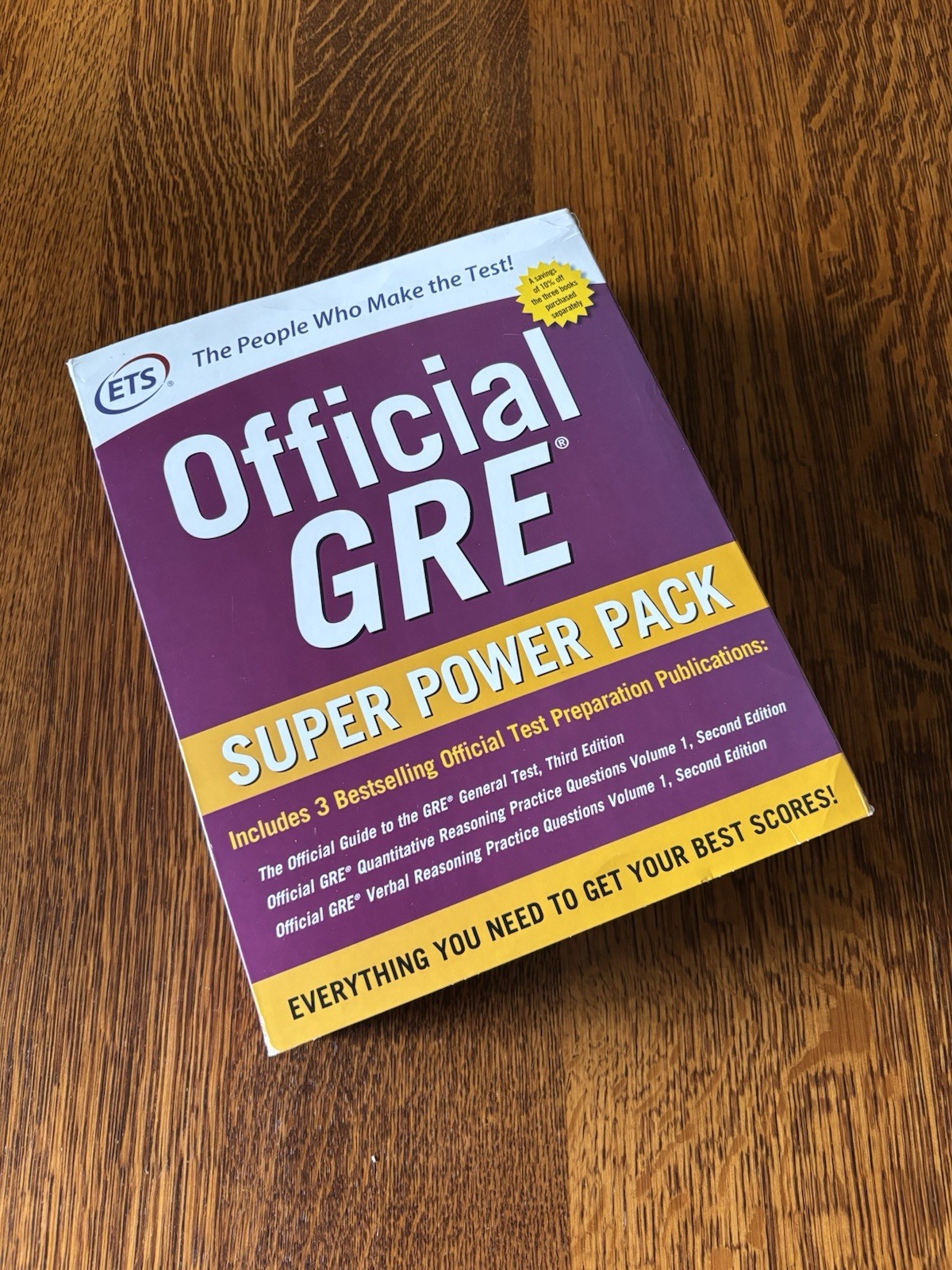Official GRE Super Power Pack 3-Book Set Ets Test Prep Exam Review [Excellent]