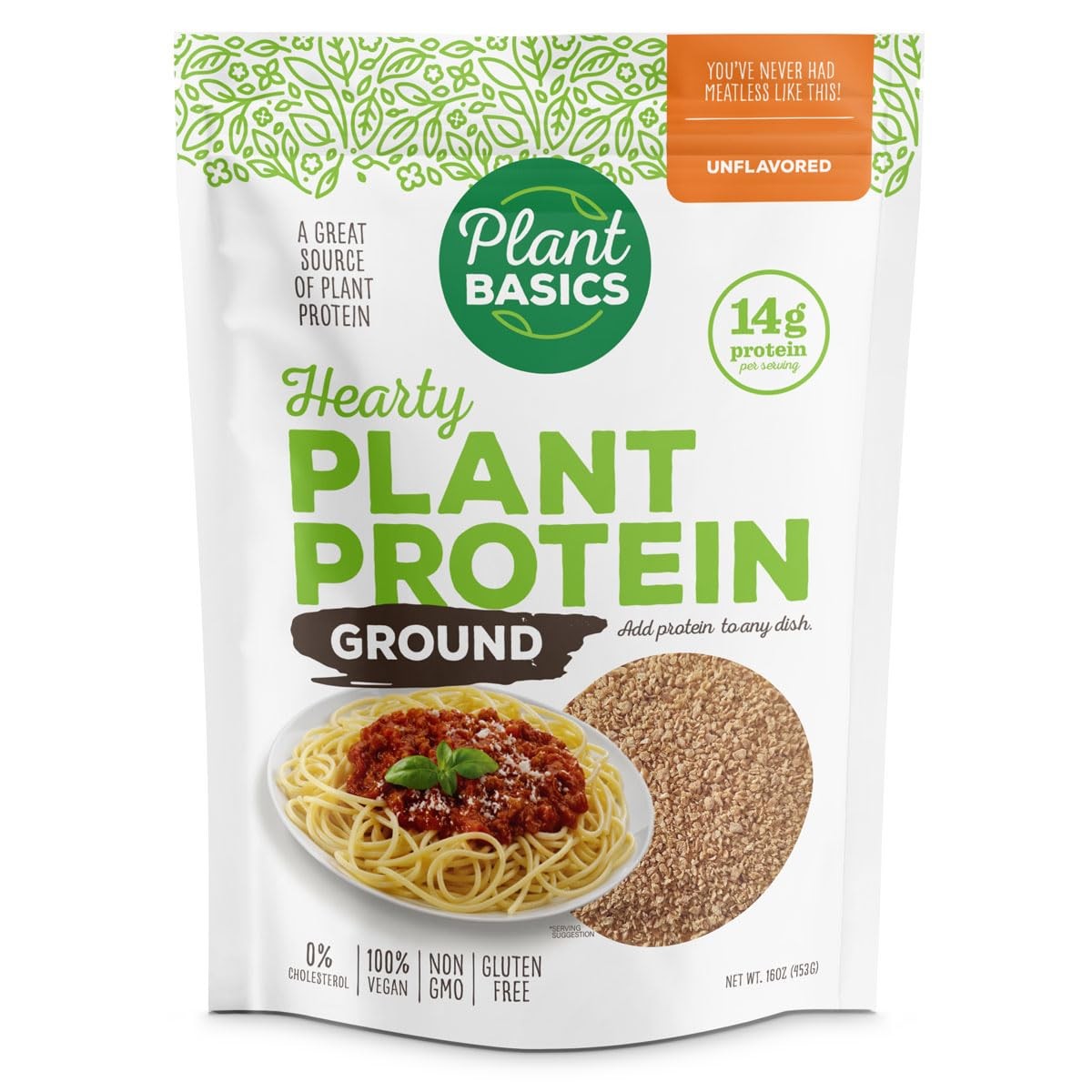 Plant Basics  Hearty Plant Protein  Unflavored Ground, 1 lb, NonGMO, Gluten F...