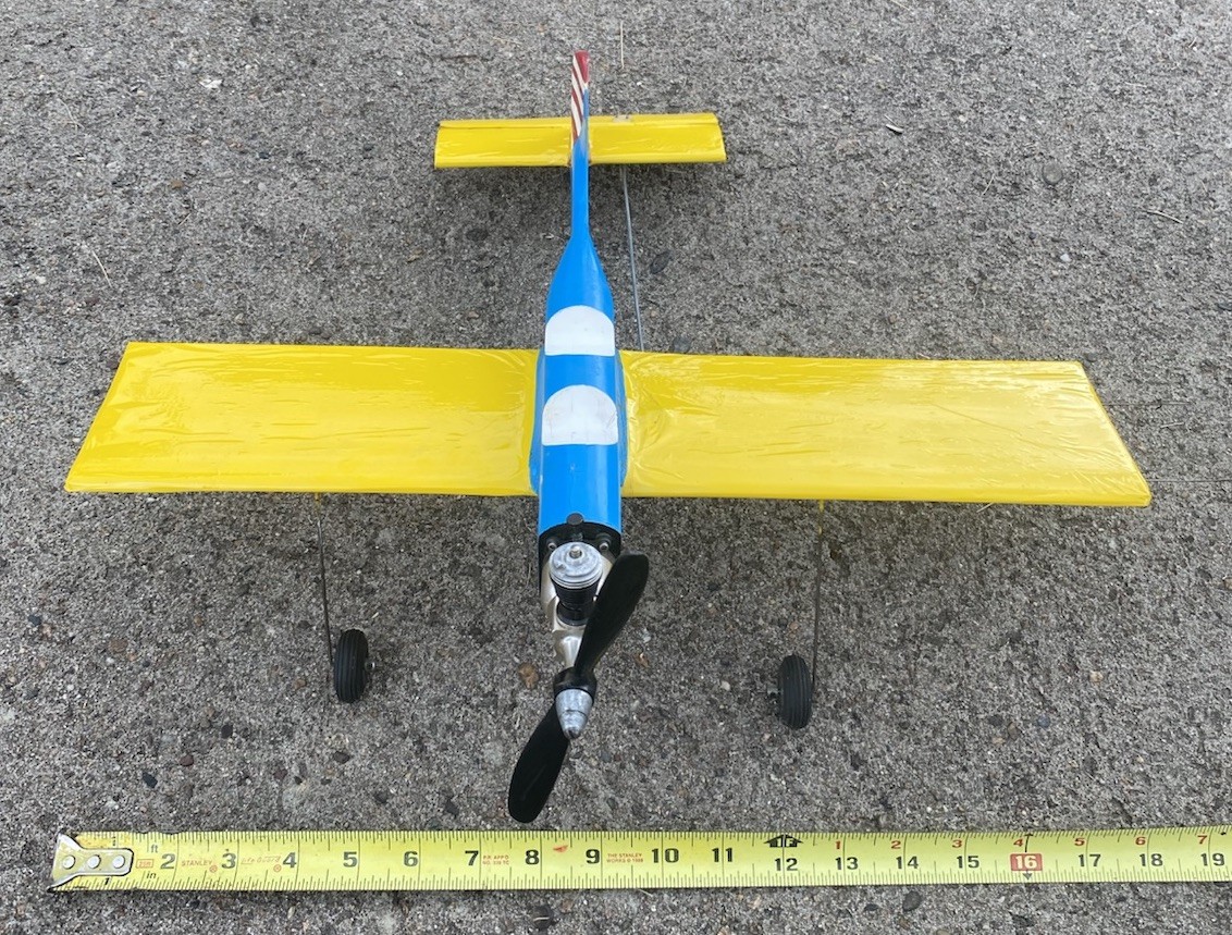 Vintage 18” “U-control” 2 Passenger Solid Wood Airplane Model With COX .049