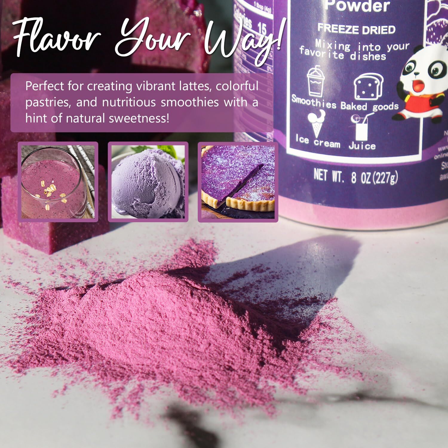 NPG 100% Pure Purple Sweet Potato Powder(Purple Yam Ube) 8 Ounces