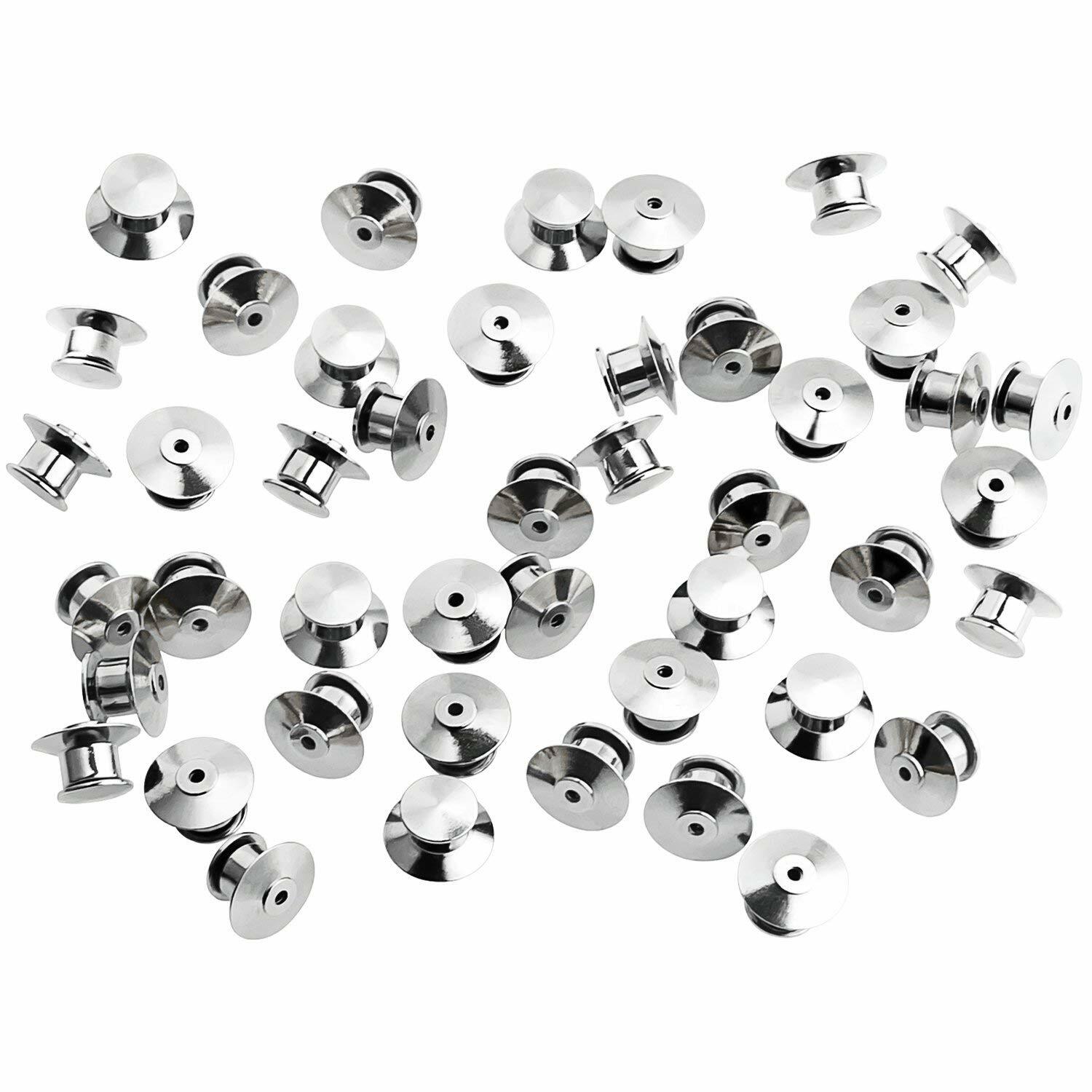 Qty 10-100 Locking Flathead Lapel Pin Back Clutch Clasp Fastener
