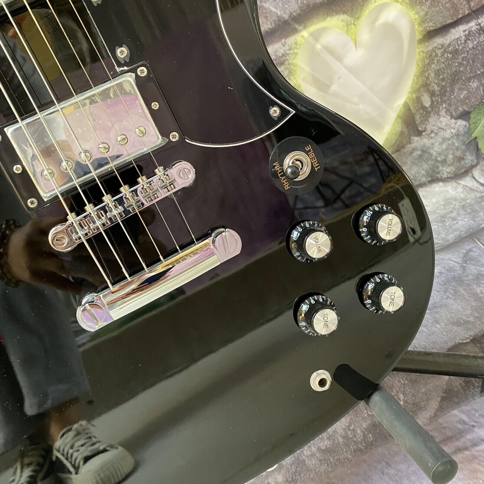 Custom Shop Tony Iommi model S G Black Electric Guitar 24 frets fast shipping