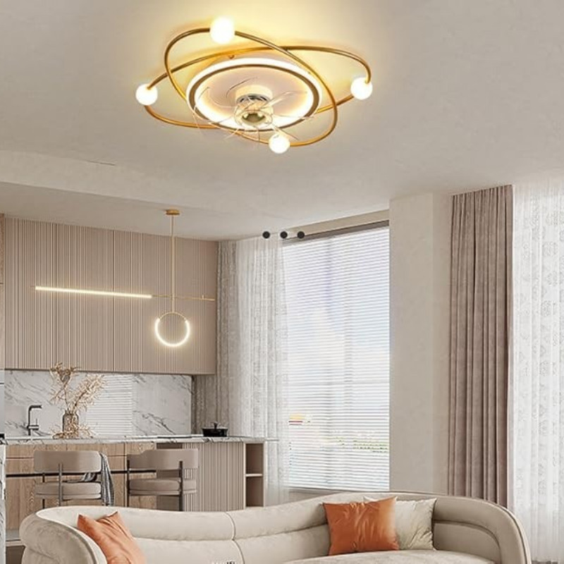 Low-noise Ceiling Fan Lighting Hallway Creative Design LED Ceiling Fan Lighting