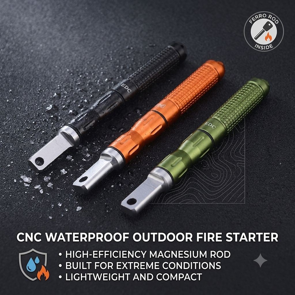 5Pcs Waterproof Fire Starter Ferro Rod Flint Striker EDC Survival Camping Tool