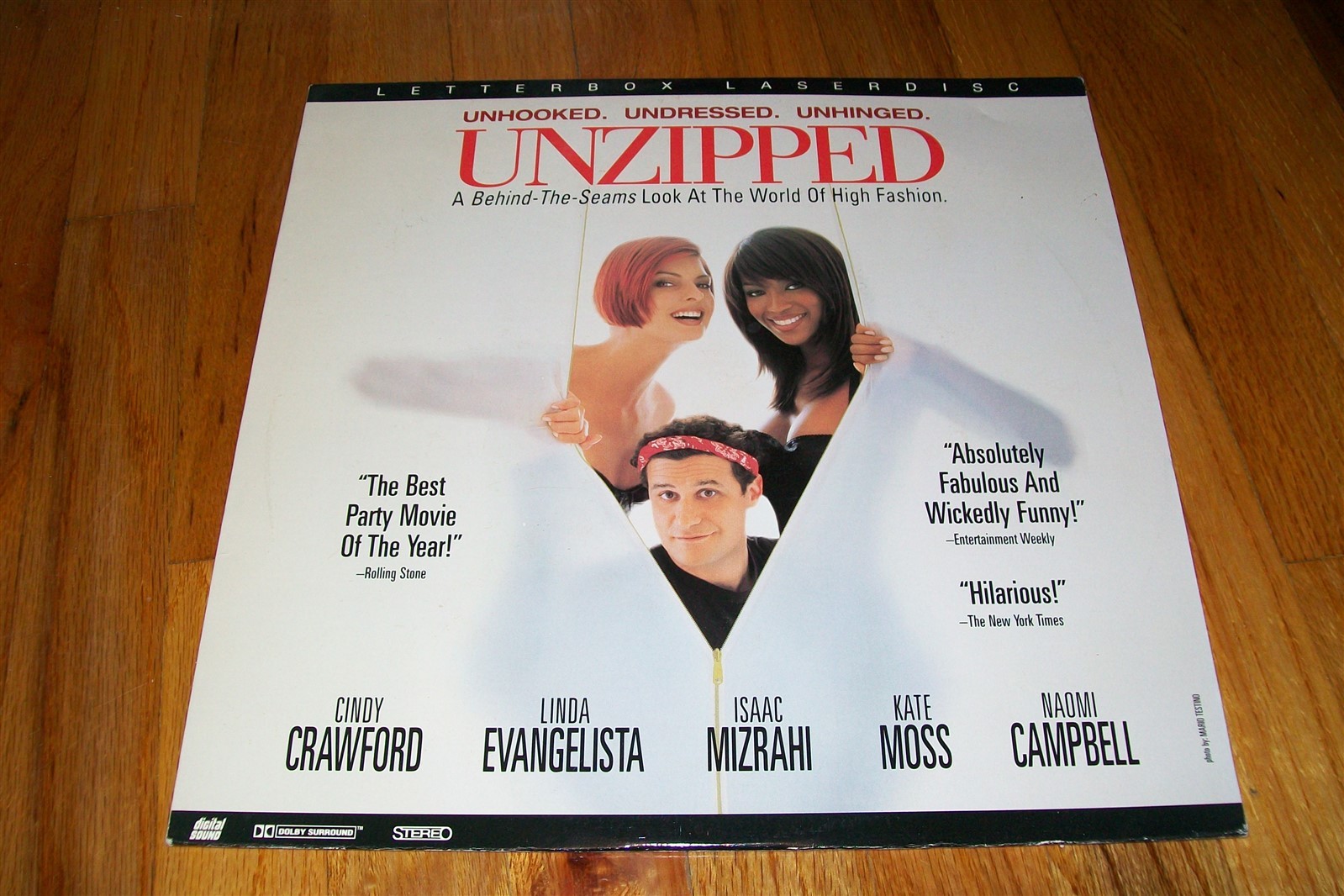 UNZIPPED Laserdisc LD WIDESCREEN FORMAT EXCELLENT CONDITION VERY RARE GREAT FILM