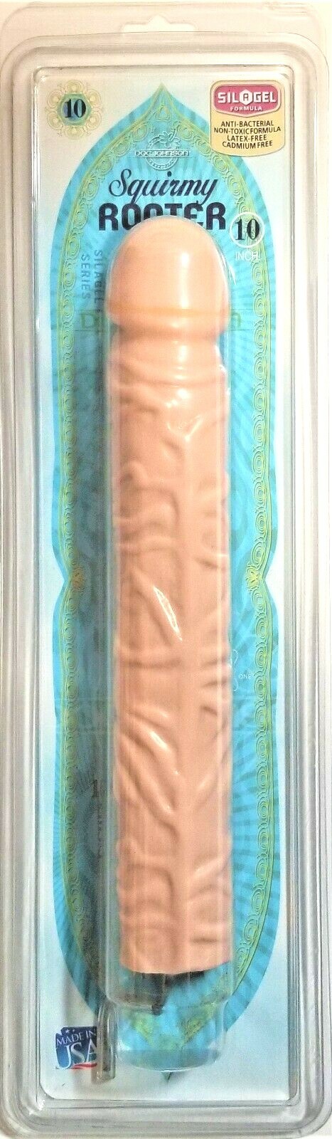 Doc Johnson Squirmy Rooter 10" Veined Dong - White