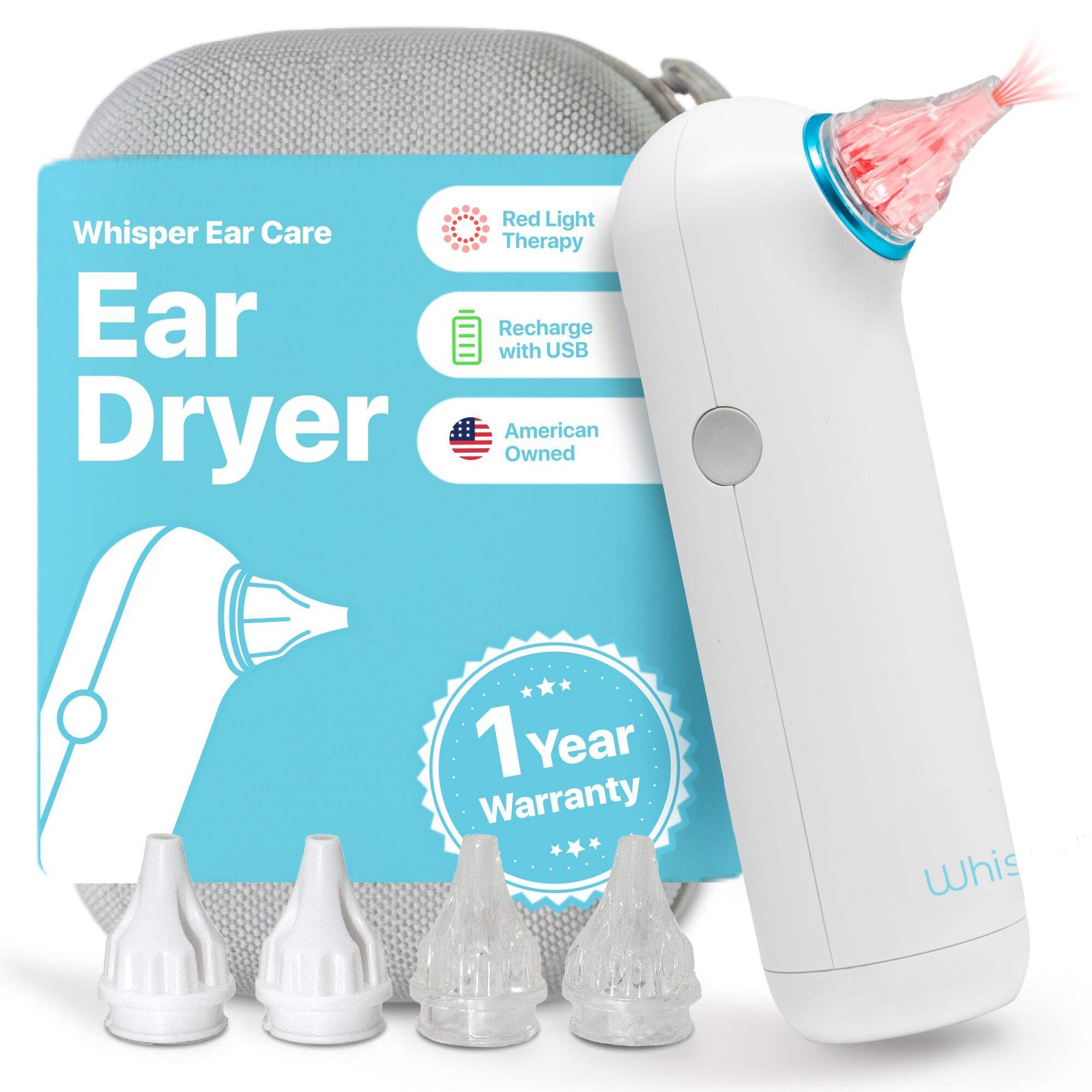 Whisper Ear Dryer | USA | Delivers Warm Air To The Ear To Help Prevent Swimmer's