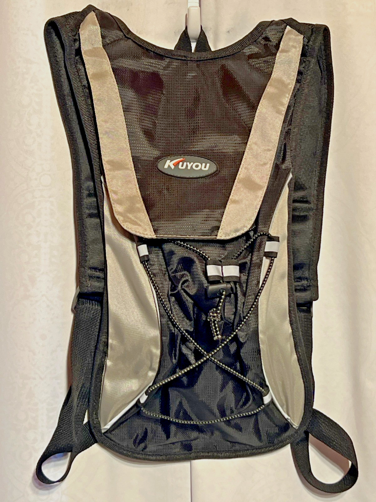 KuYou Hydration Backpack With Airflow Design Black & Gray Made In China 80% Poly