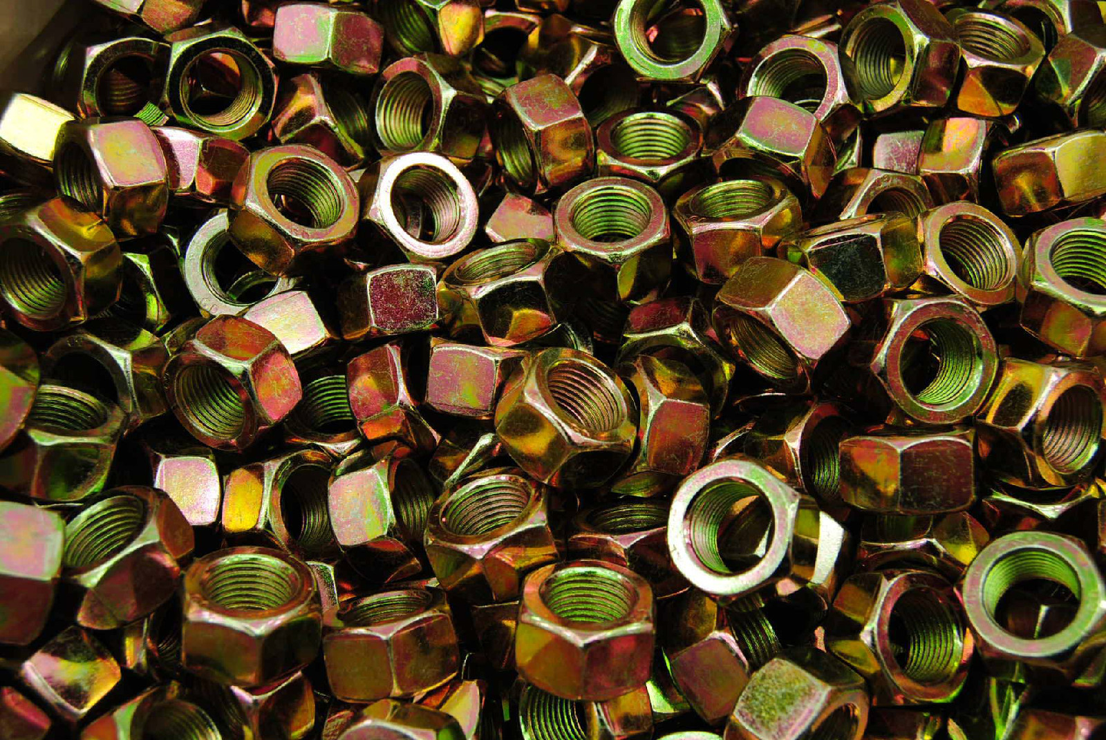 (75) 5/8-18 Grade 8 Hex Finish Nuts - Yellow Zinc Plated - Fine Thread