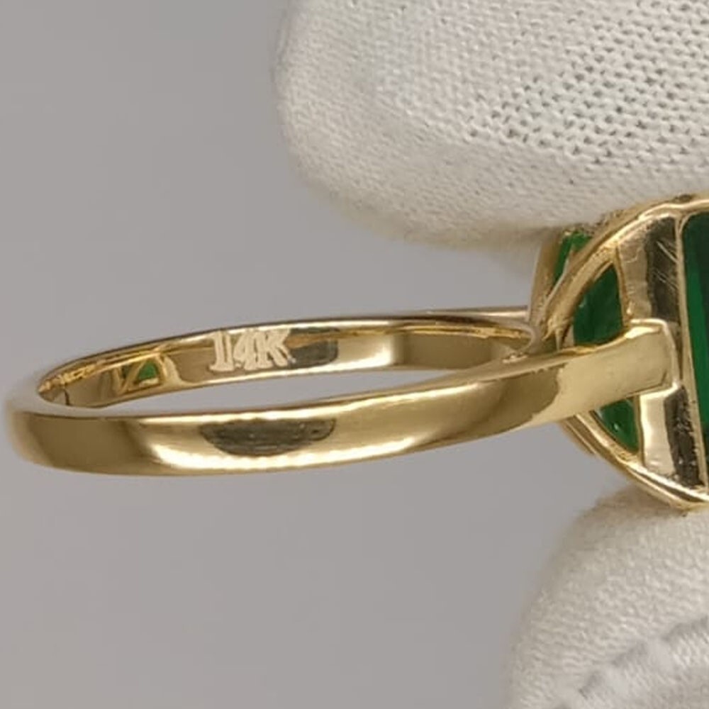 6.00Ct Emerald Natural Emerald & Diamond 100% 14k SOLID Yellow Gold Wedding Ring