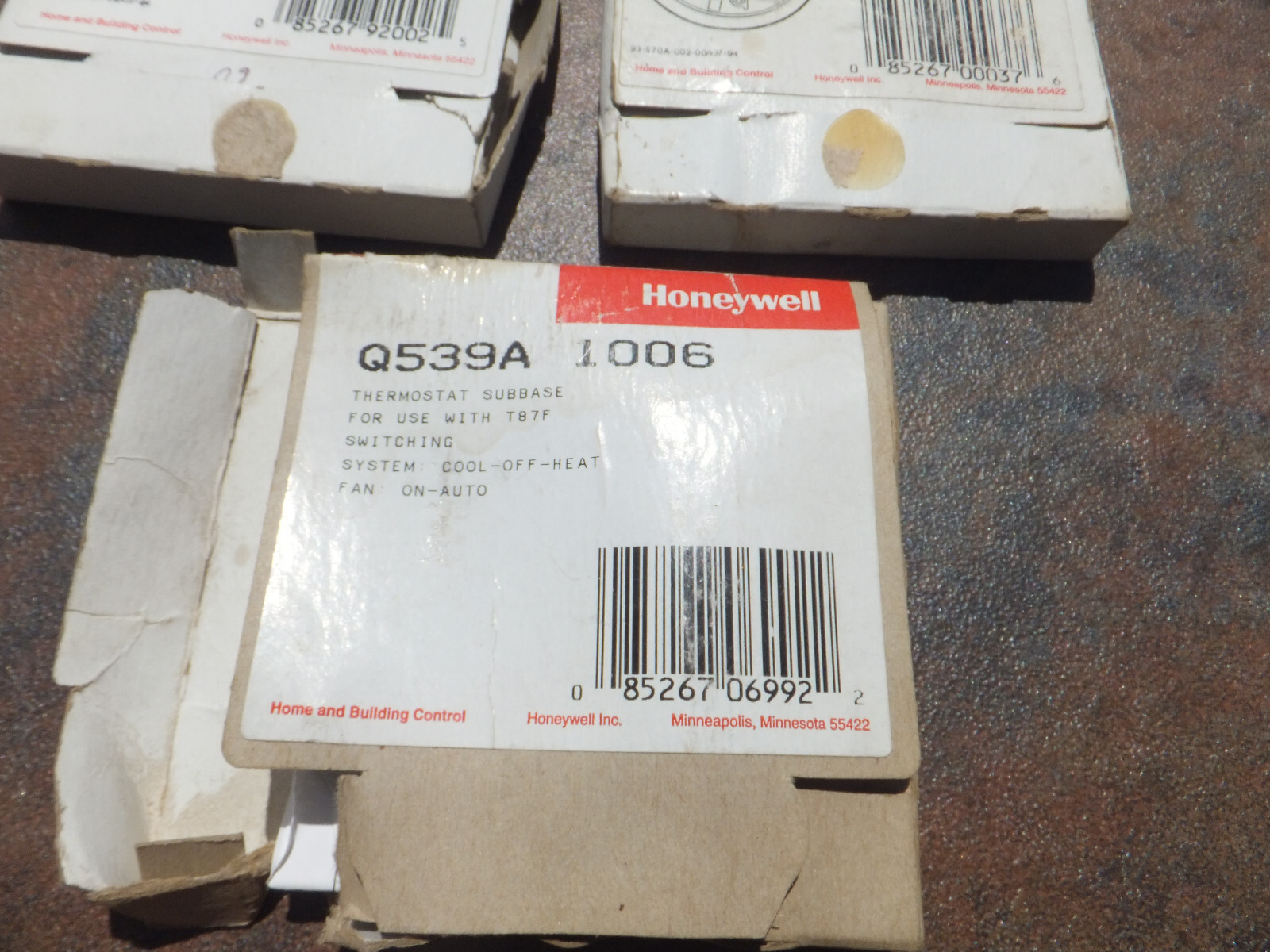 3 NOS Round Honeywell Thermostat Subbase Tradeline Q539A 1147 1014 1006 for T87F