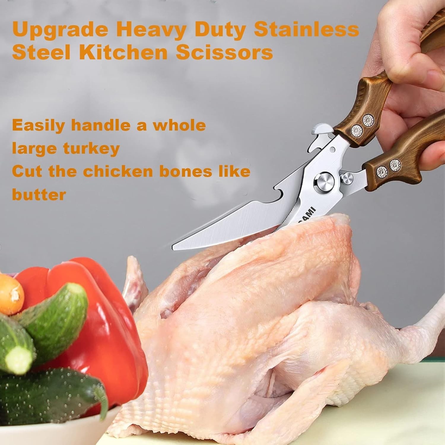 Kitchen Shears 2-Pack Heavy Duty Poultry & Meat Scissors, Bone Shears for Coo...