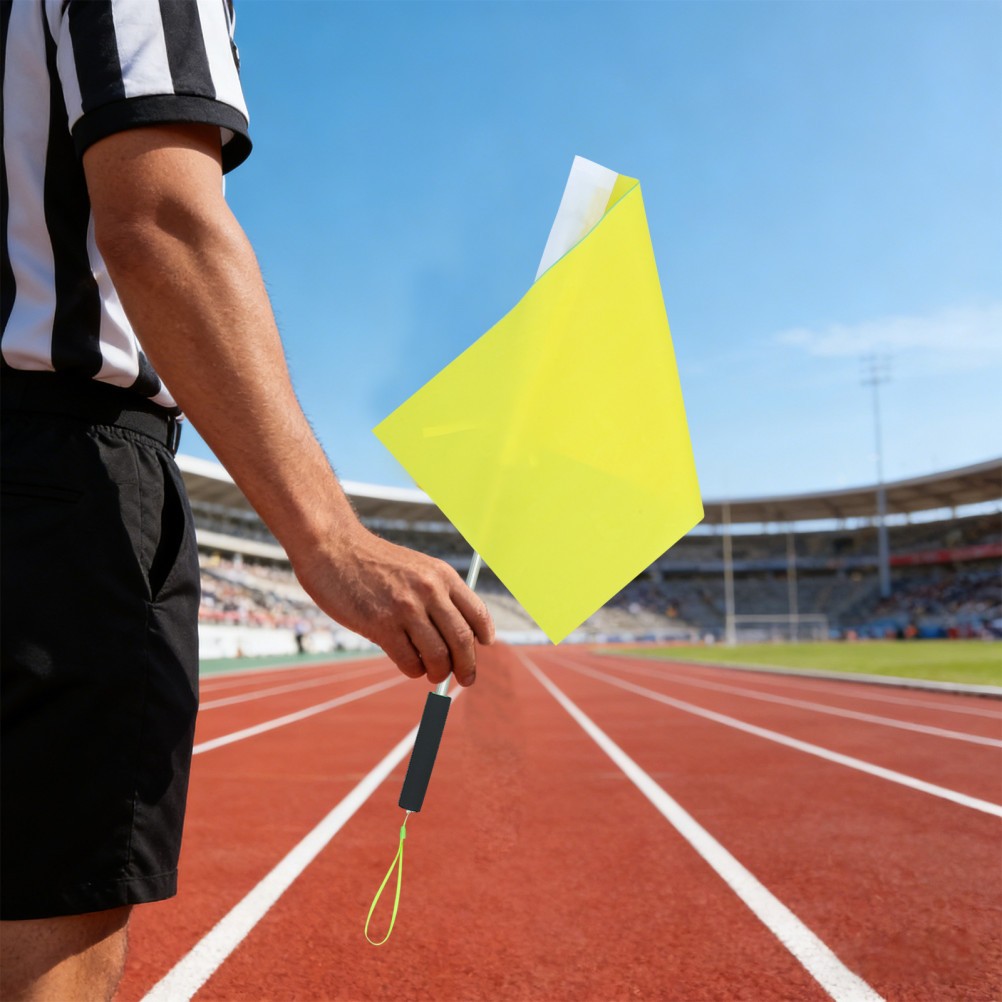 Soccer Referee Flags: Penalty Signal Flags with Comfortable Sponge Handle &