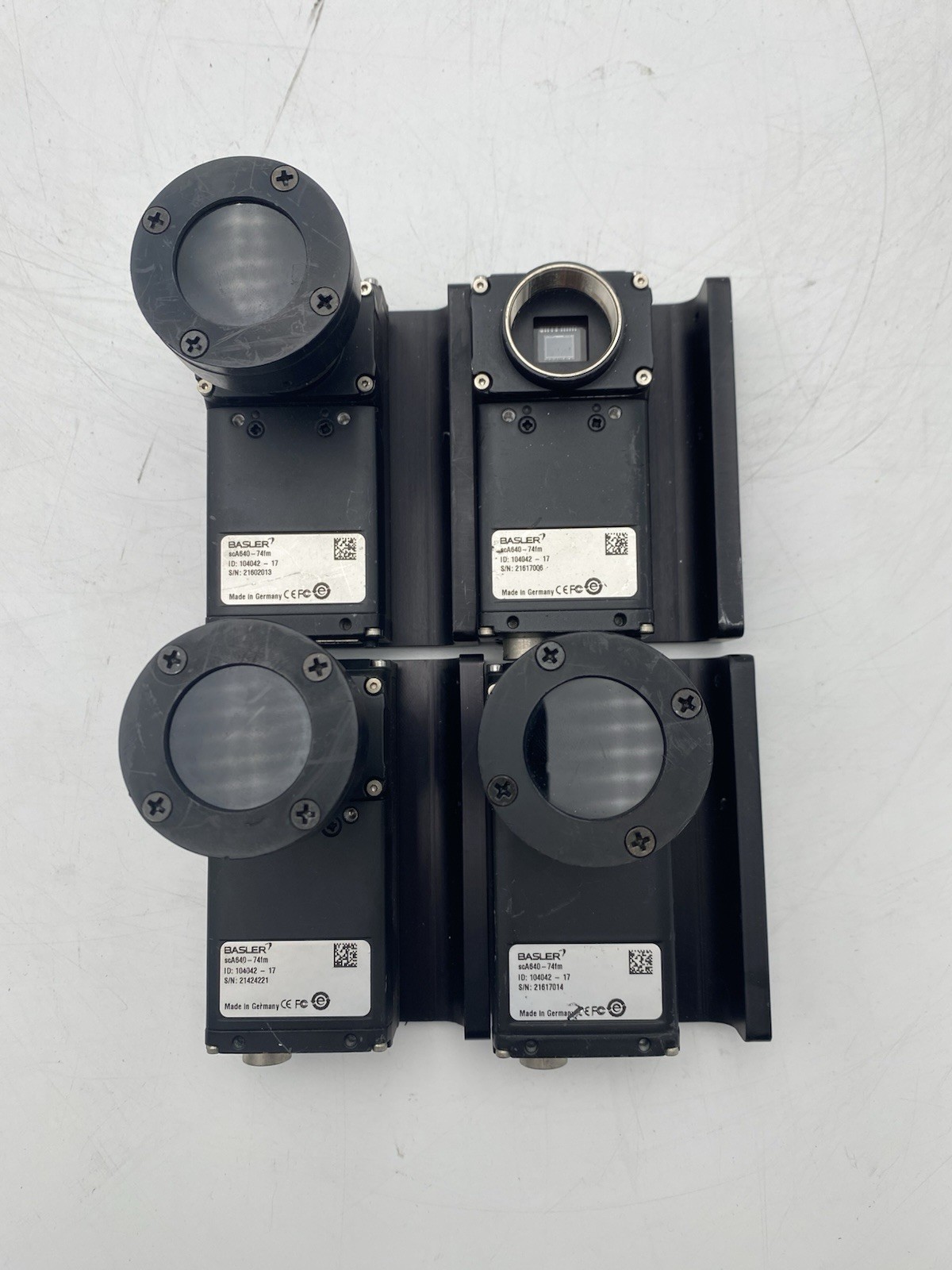Lot of 4 Basler scA640-74fm - Camera w/ 3x Computar 8mm Lens 12k/12i