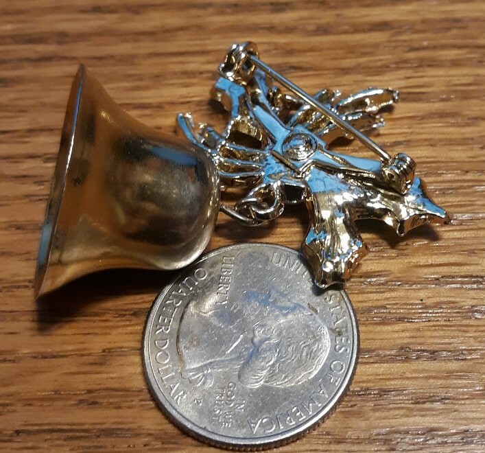 Vintage Christmas Bell Pin Brooch