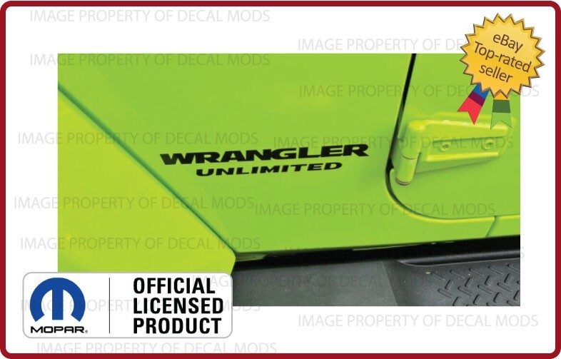 2x 07 - 18 Jeep WRANGLER UNLIMITED fender side decals stickers Matte Black SJ3Y4