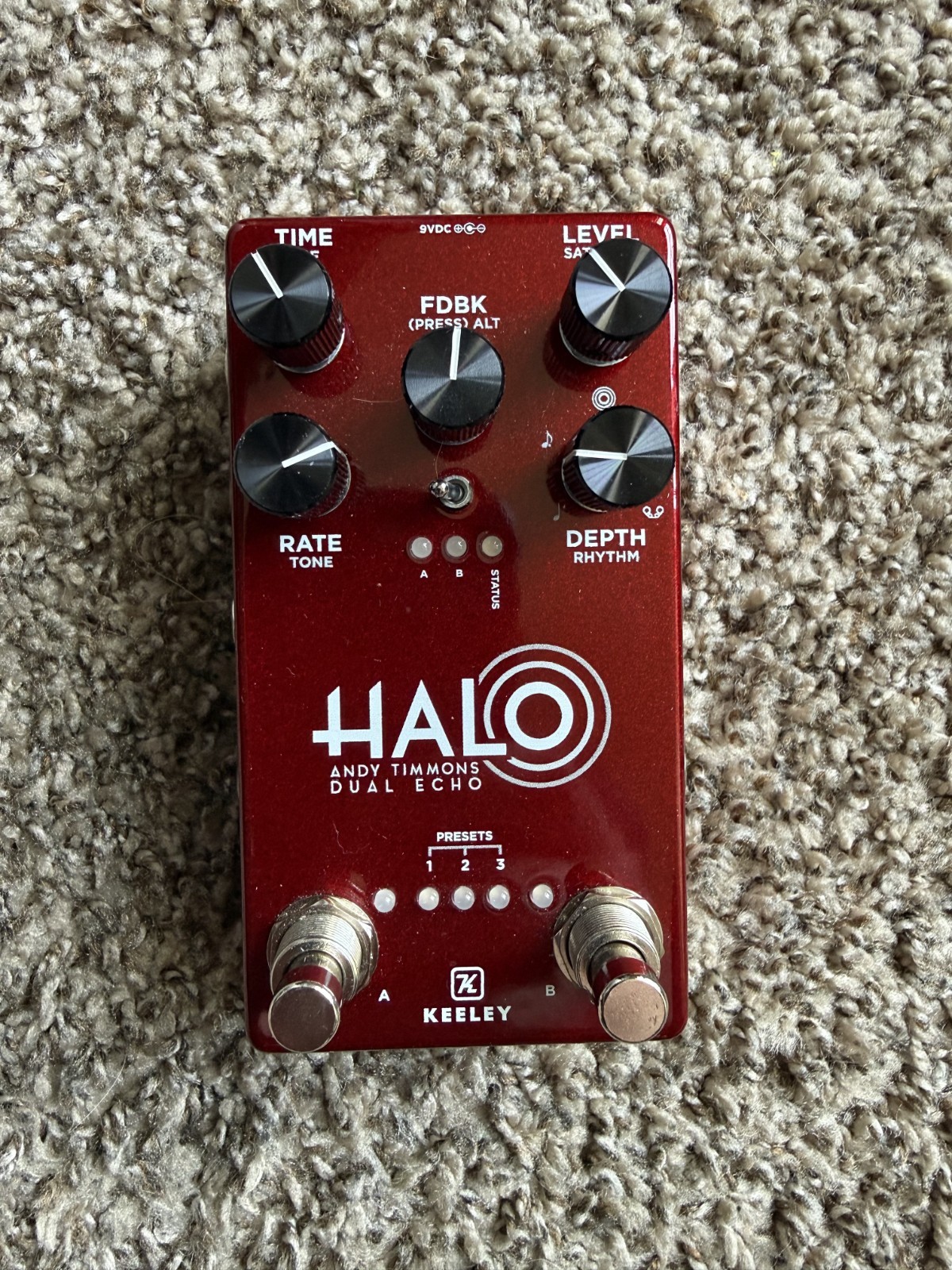 Keeley Halo Andy Timmons Dual Echo Pedal - Andy Apple Red, Sweetwater Exclusive
