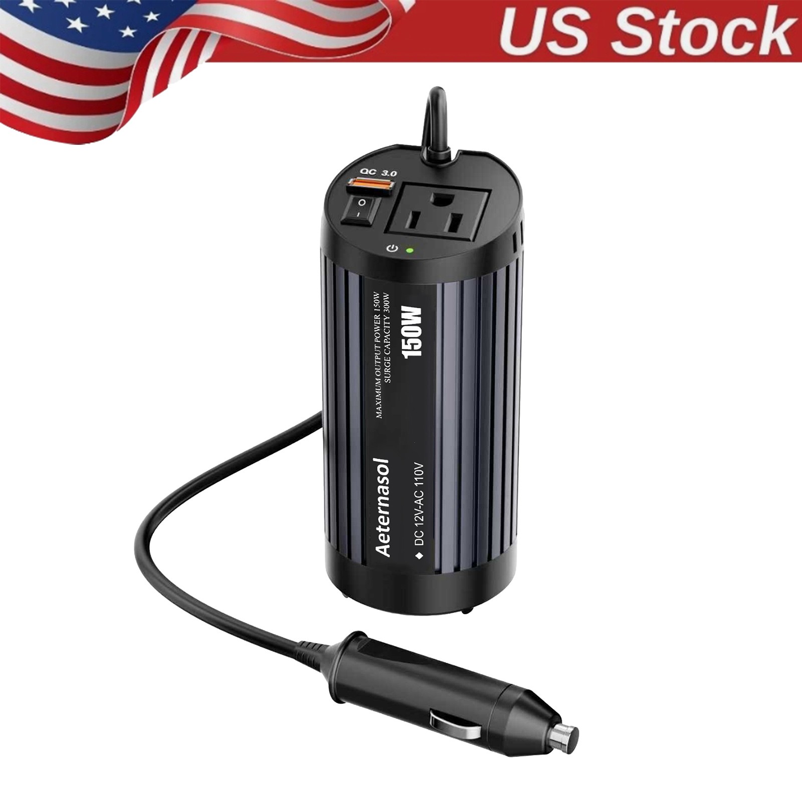 Car Power Inverter 150W DC 12V to AC 110V Converter Adapter Charger Outlet US