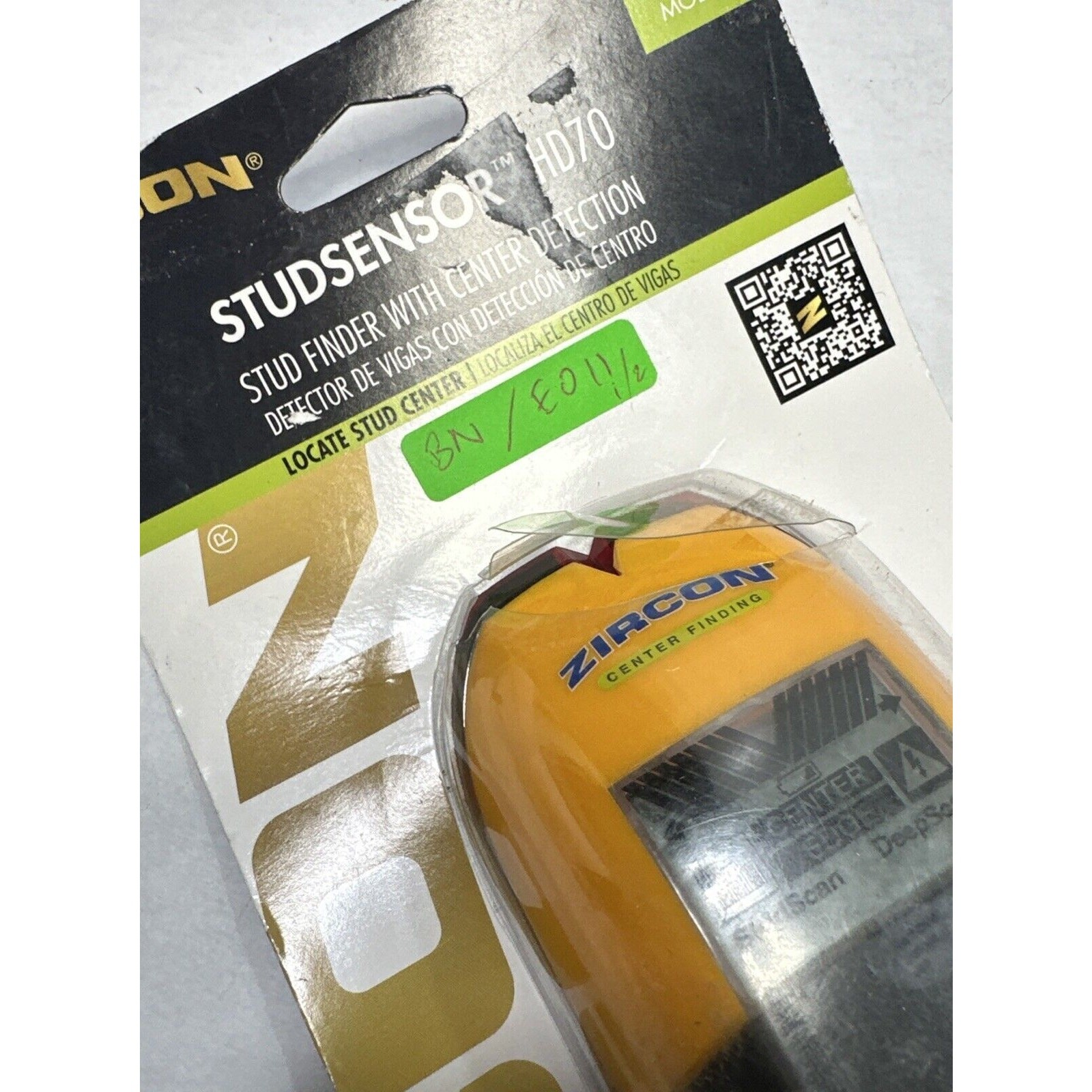 Zircon StudSensor HD70 Stud Finder LED Center Detection Wire Warning