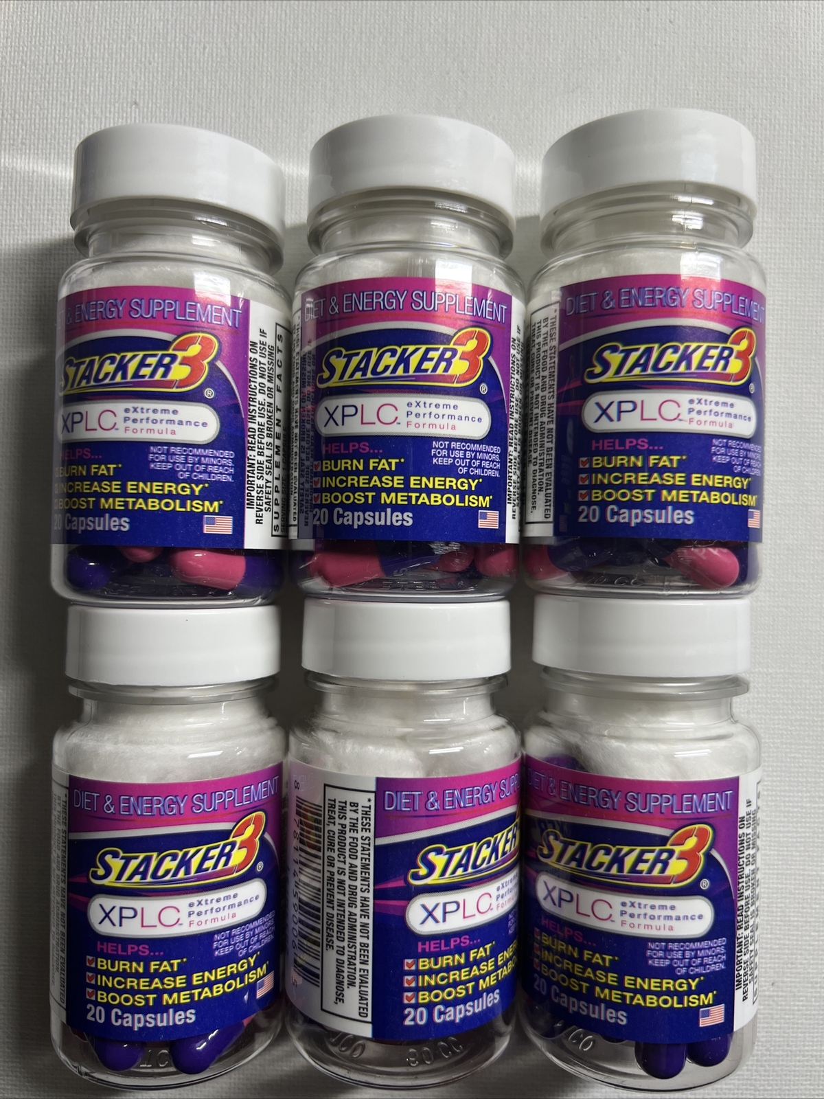 6x 20ct Stacker 3 XPLC Bottles Dietary Supplement Weight Loss 120 Pill