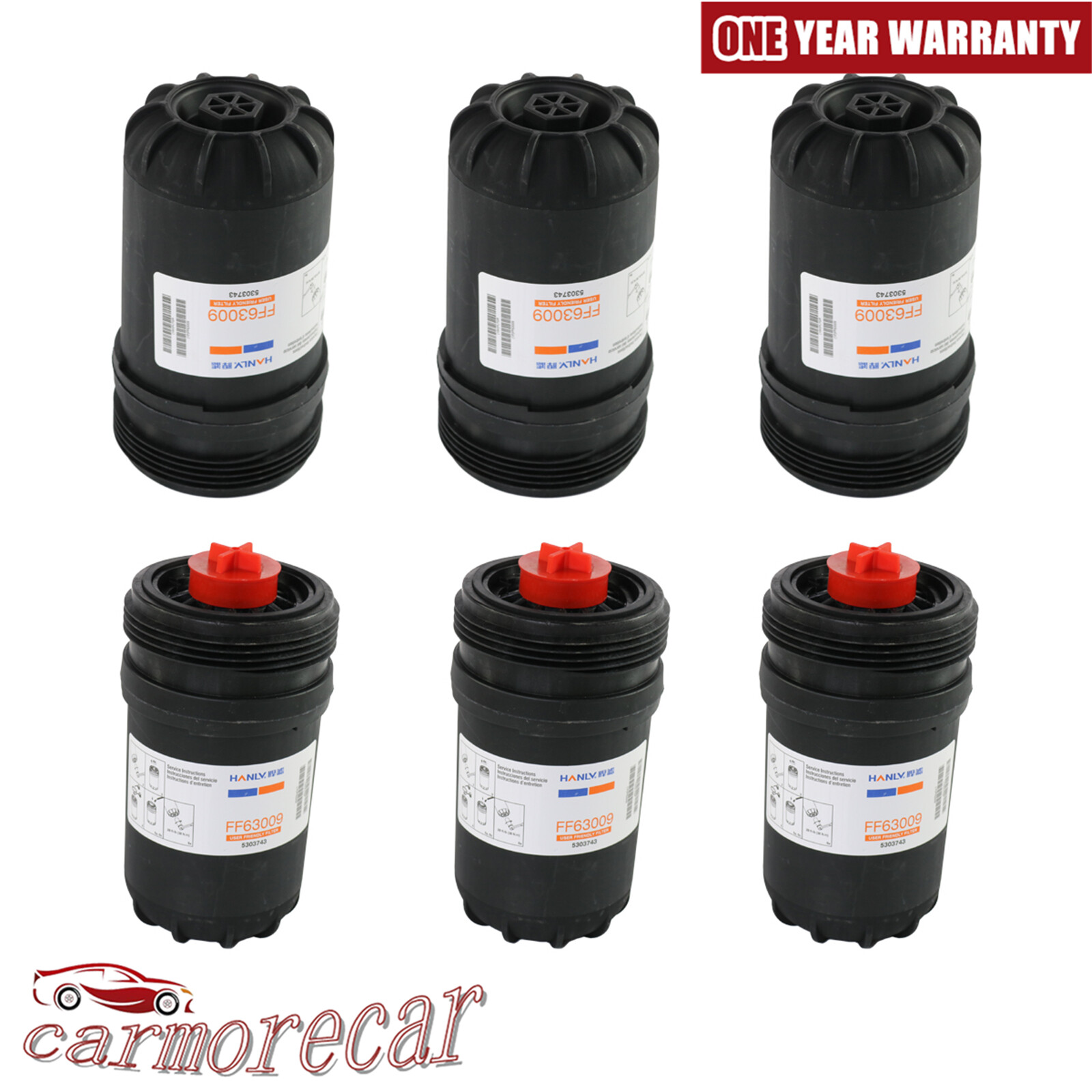 Fleetguard FF63054NN Fuel Filter Replace FF63009 FF63054NN Pack of 6