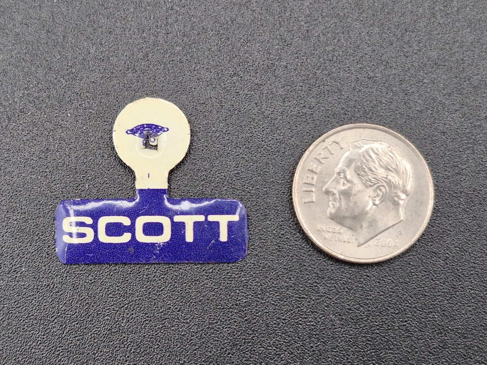Vintage Campaign Fold Over Pin, Scott