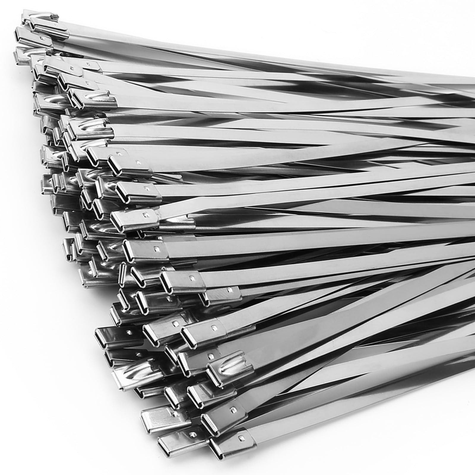 Metal Zip Ties of 100 Pcs 16 IN 304 Stainless Steel Cable Ties Heavy Duty Met...
