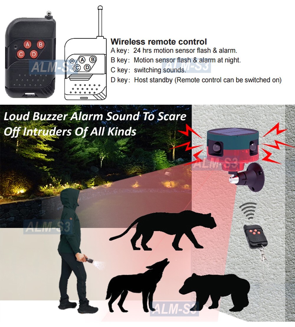 Premium 360-Degree Solar-Powered Motion Sensor Mobile Alarm With IR Remote