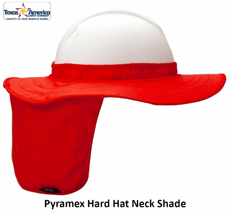 Pyramex Hard Hat Brim with Neck Shade - Hi-Viz Orange
