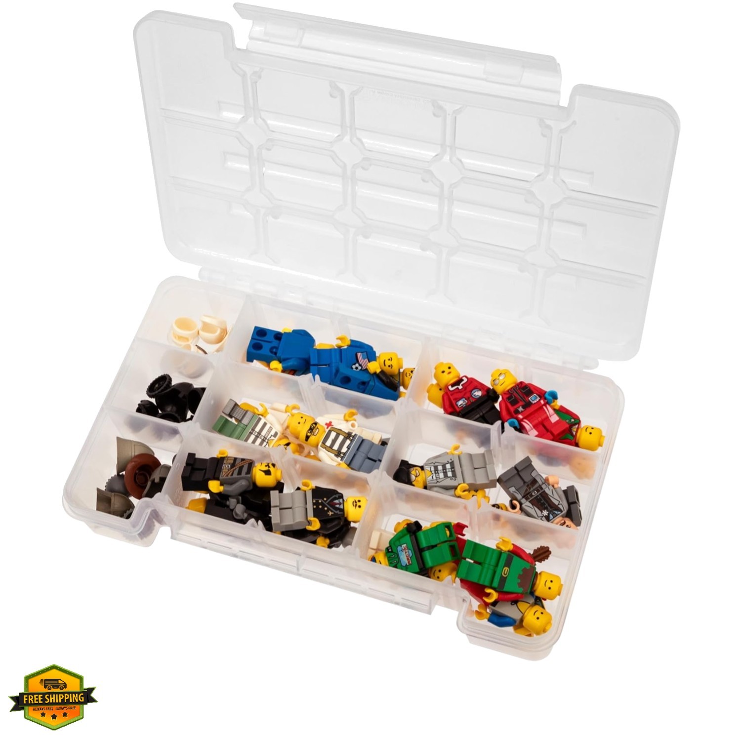 05705 Plastic Portable Parts Storage Case for Hardware and Crafts with Hinged...