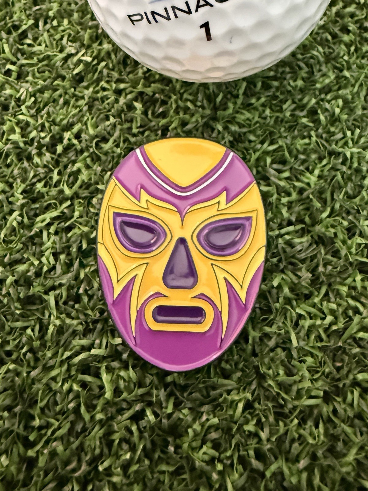 Golfball Marker Luchador Mask Purple Magnetic USA Seller High Quality