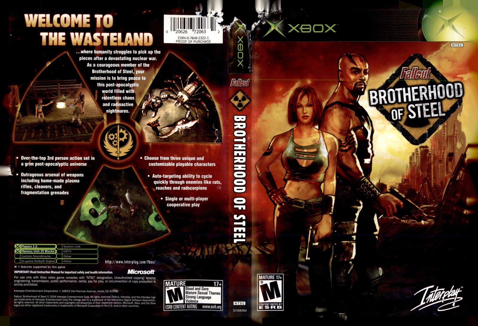Fallout Brotherhood Of Steel Microsoft Xbox Art Insert Only Used Condition