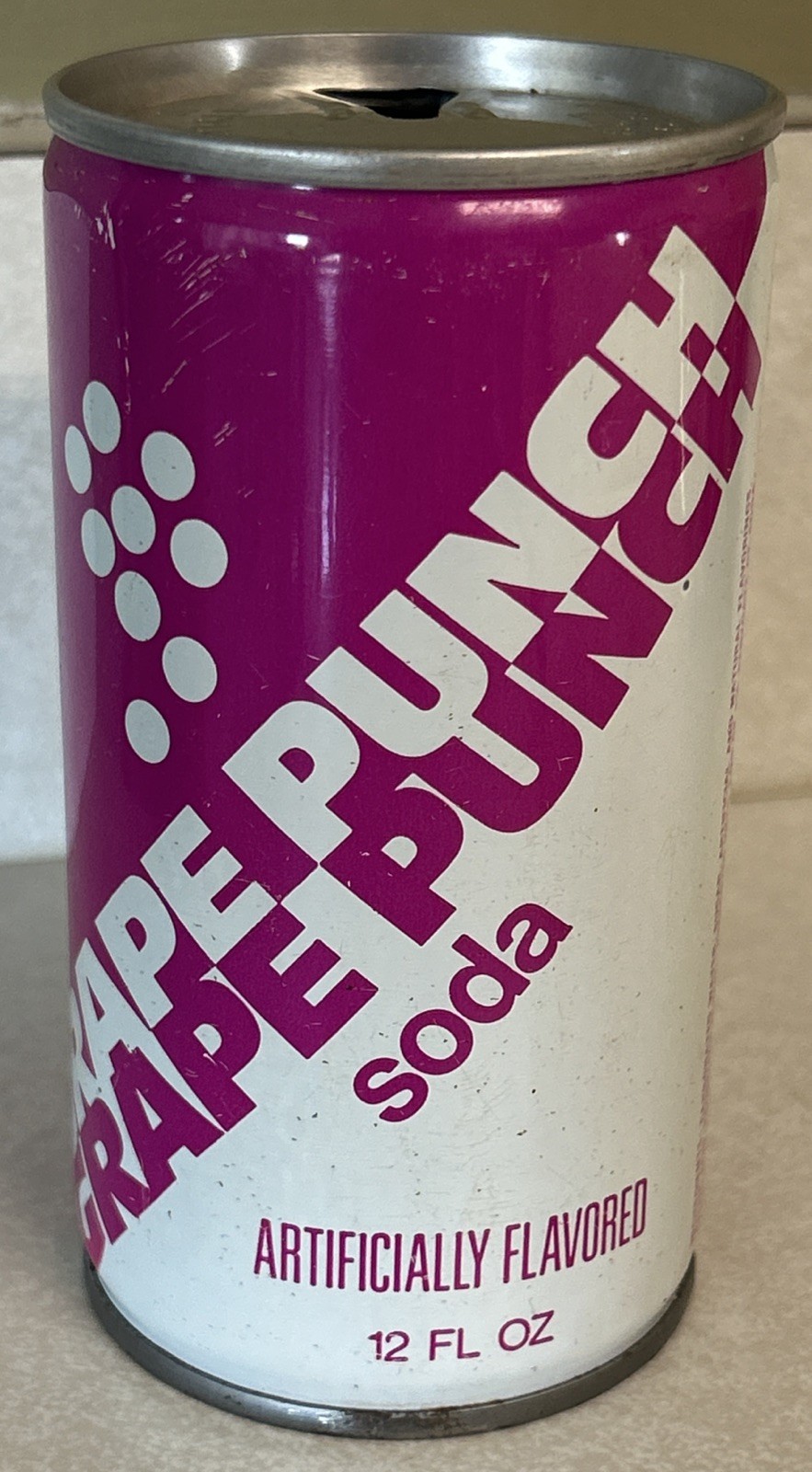 Vtg Grape Punch Soda Empty 12oz Steel Can, Great Lakes Canning, Twinsburg, OH.