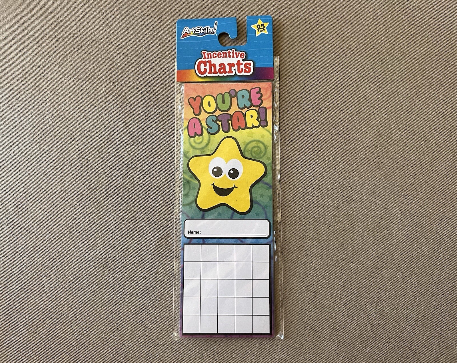 Student Incentive Charts, Includes 25 Charts, Ea 2 1/2” X 7 1/2”, New In Package
