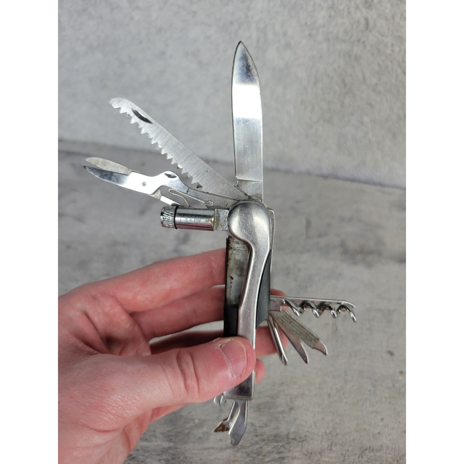 Stainless Steel Multi Tool Pocket Knife Folding Saw Scissors EDC Survival