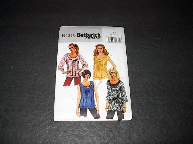 Butterick Pattern 5219 Misses' Loose-Fitting Pullover Top, Tunic & Belt 8~14 Unc