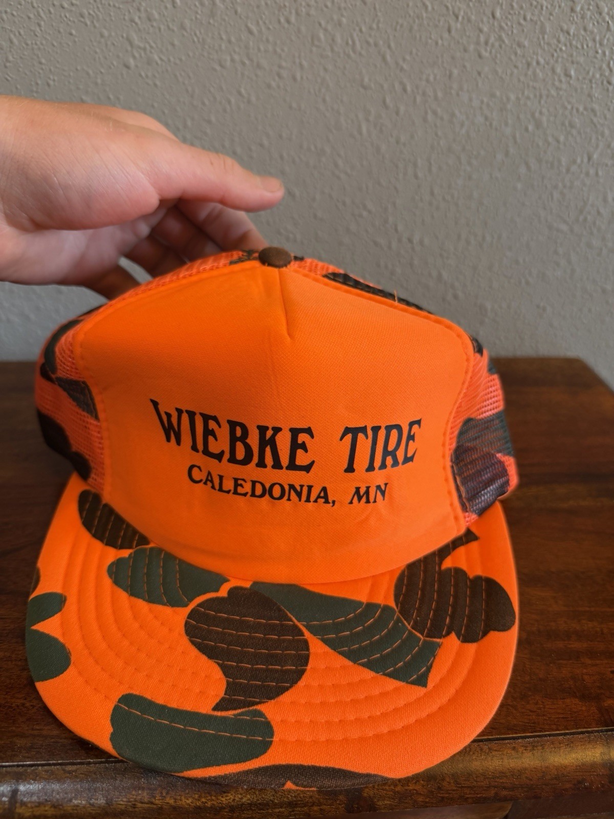 Designer Award Adjustable Orange Camo Mesh Back Ball Cap Hat Unisex One Size