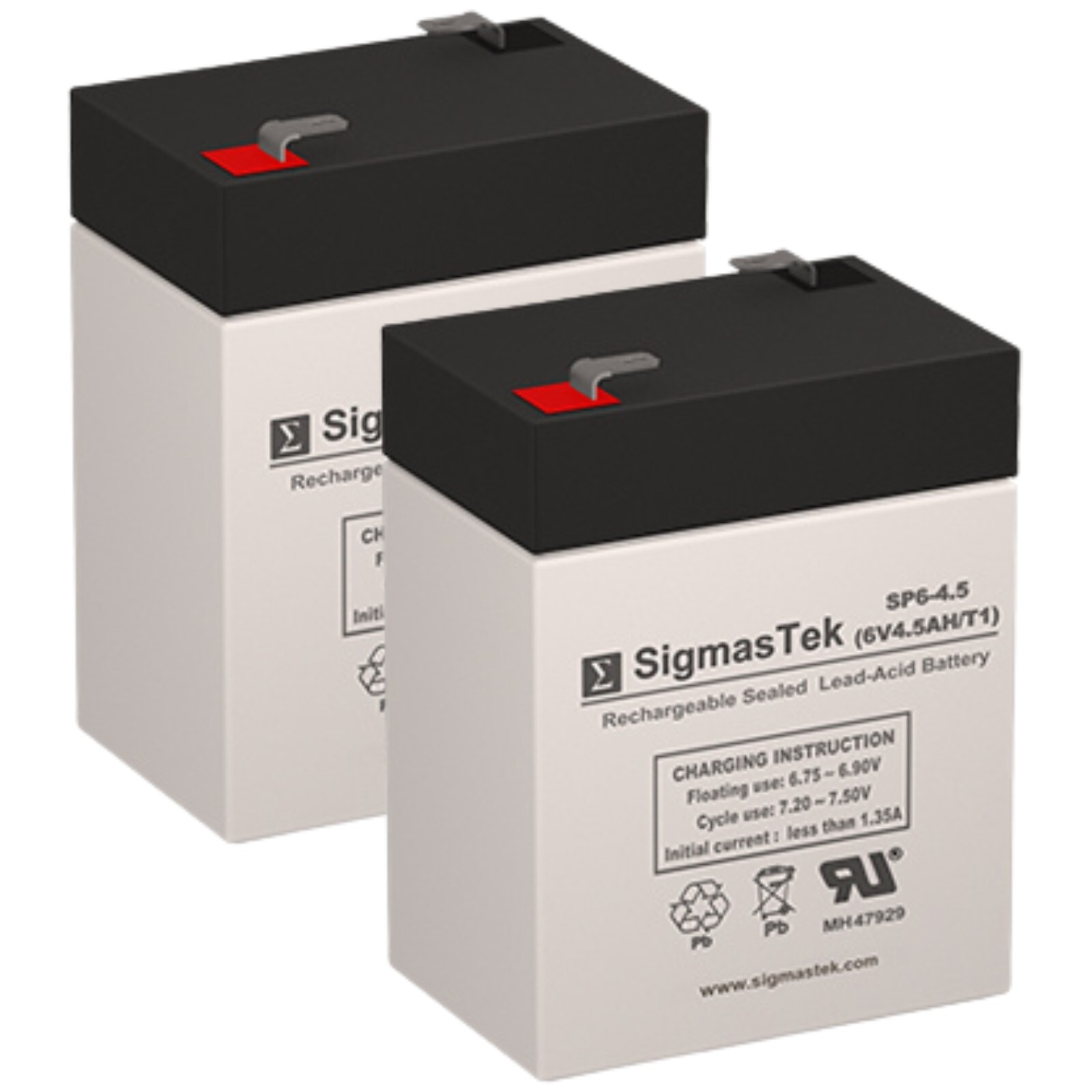 6V4.5Ah SLA Rechargeable Battery Replacement Set of 2 for APC BACKUPS BK200B UPS