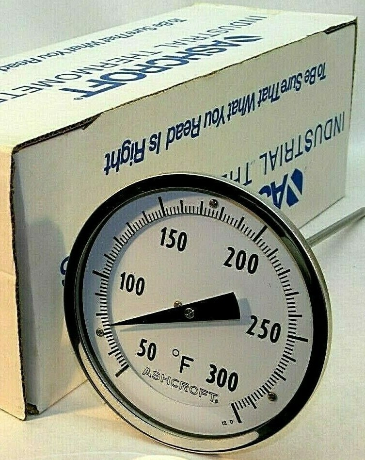 ASHCROFT 50 EI 60R 120 50/300 5" 12" STEM 1/2"NPT 7HA-26773-008 THERMOMETER PI