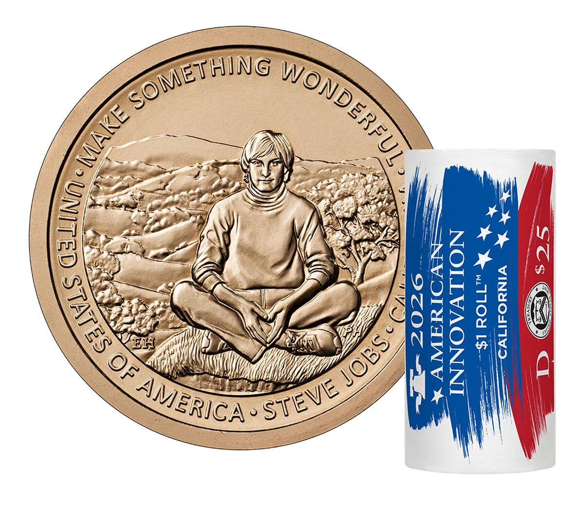 2026 American Innovation $1 Coin, California, 25 Coin Roll, D Mint # 26GRG