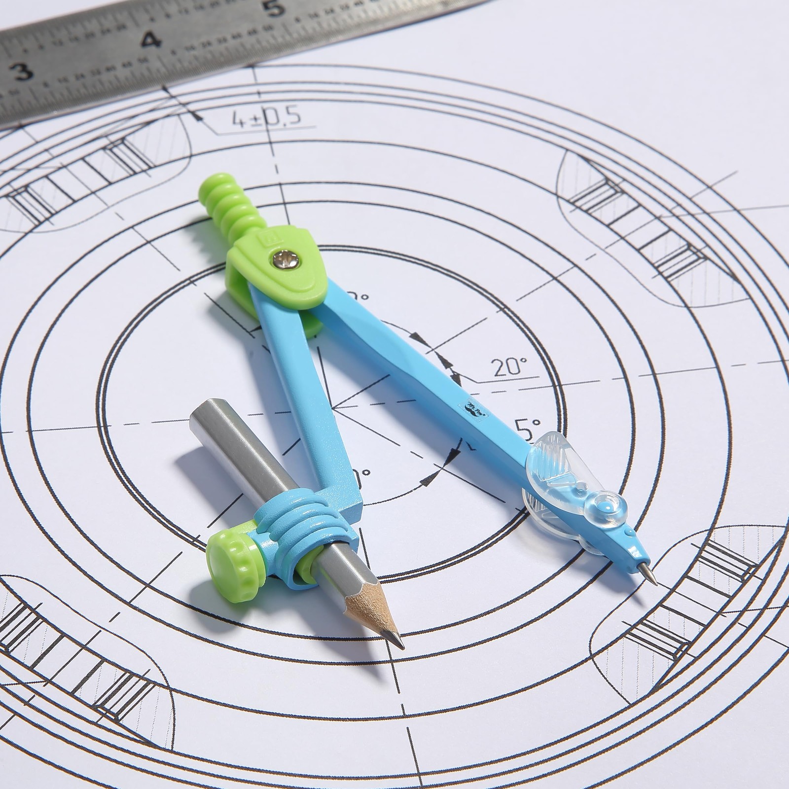 Mr. Pen- Compass for Geometry, with Pencil, Drawing Drawing...