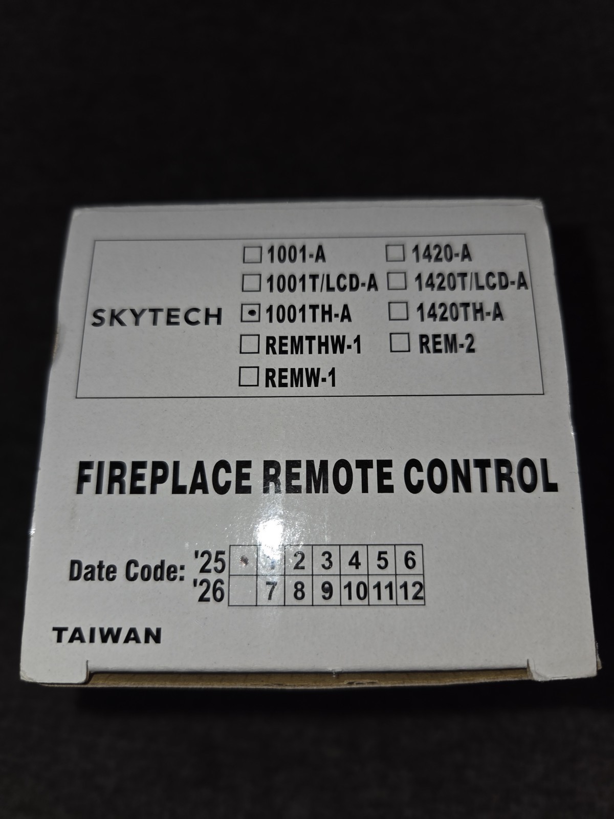SKYTECH FIREPLACE REMOTE CONTROL #CON-1001-1