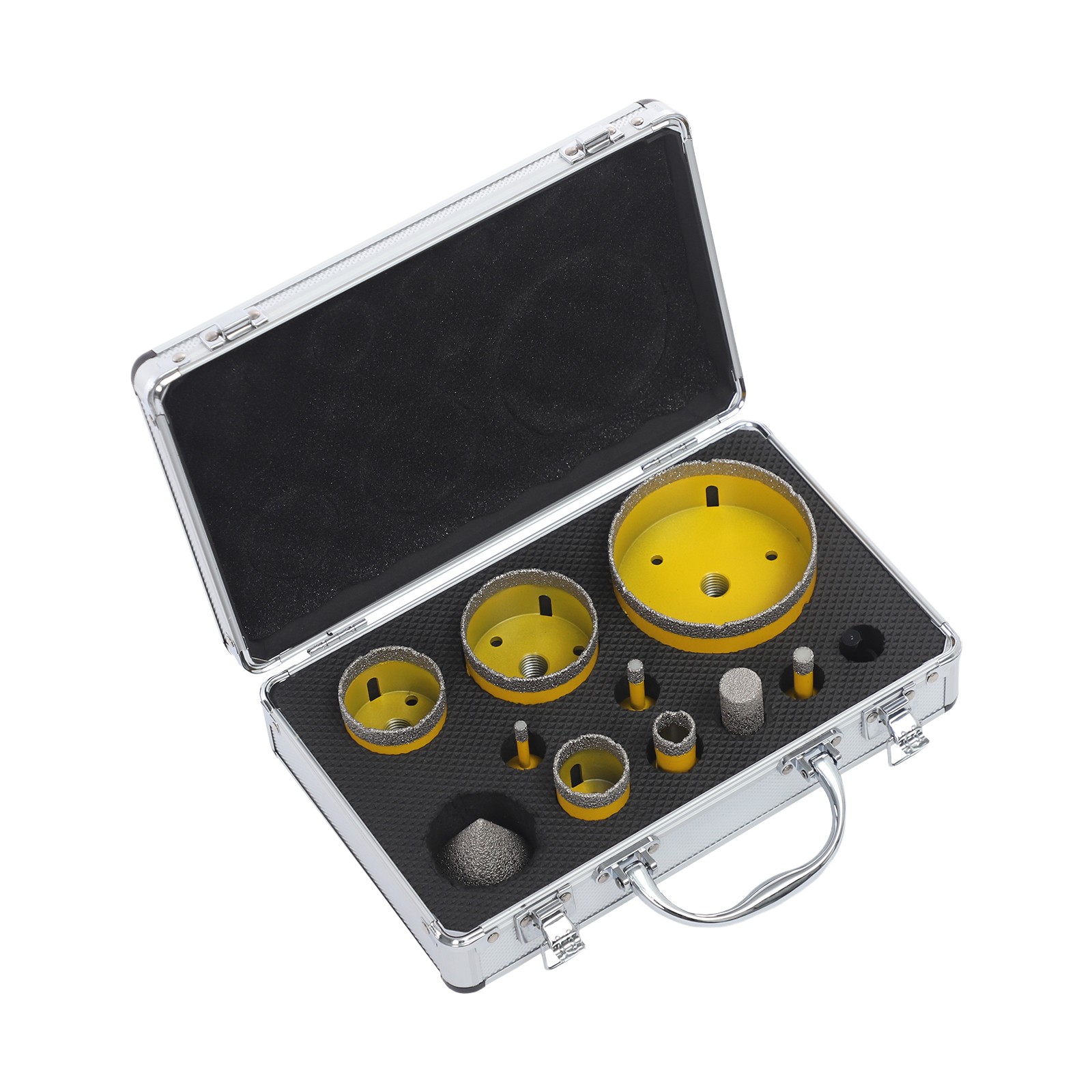 10 Piece Diamond Drill Bits Set Masonry Hole Saw for Glass Tile Marble Ceramic