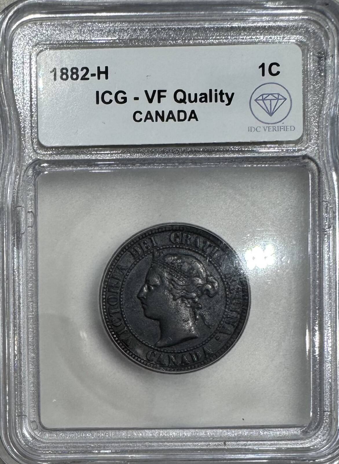 1882 H Canada Bronze Half Cent ICG VF Quality IDC Verified