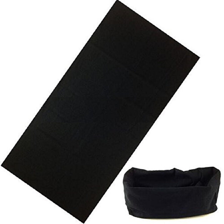 BLACK Seamless Mask Tube Warmer Gaiter Scarf Face Bandana Biker