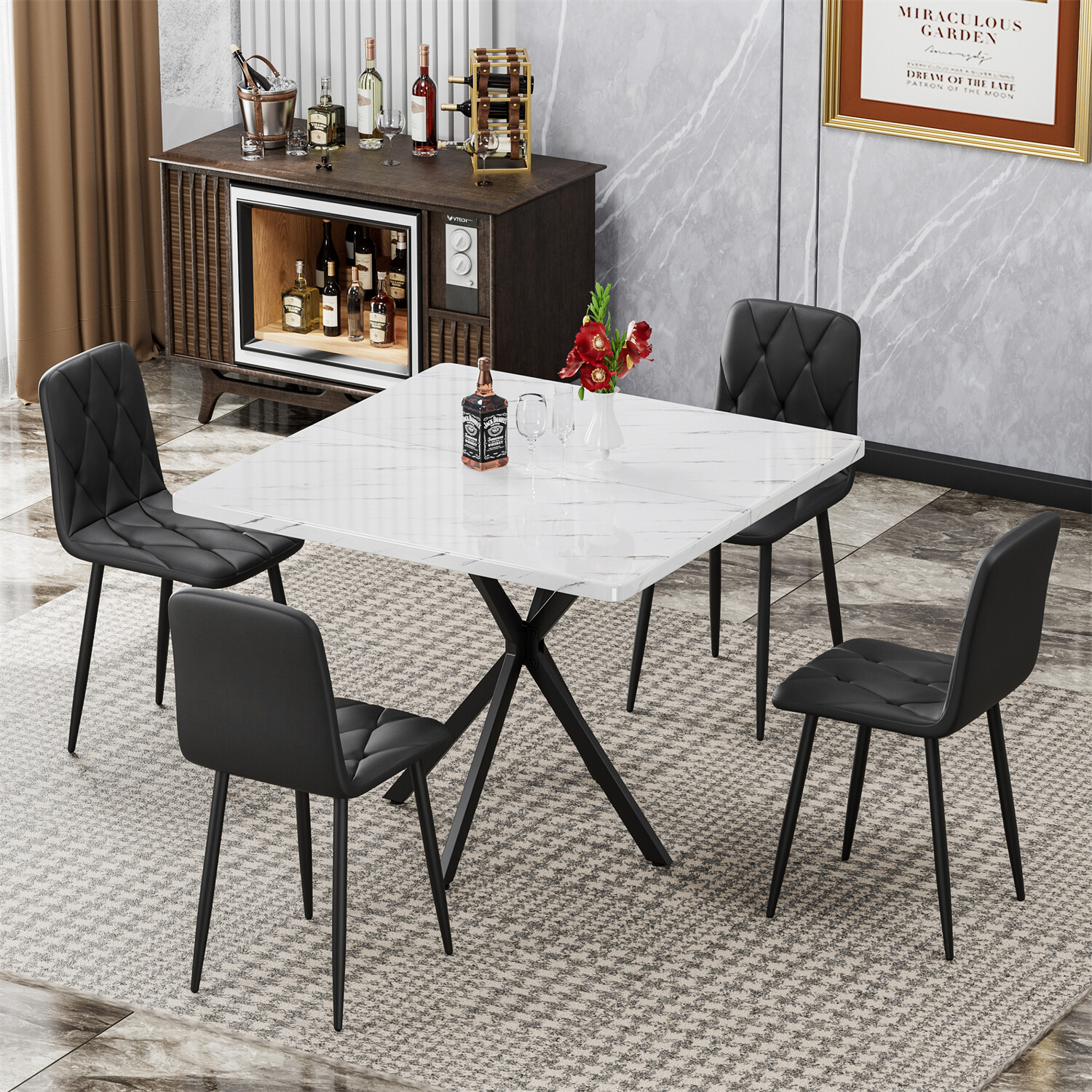 Dining Table Square Dining Table Kitchen Dining Room Table For 4-6 Person