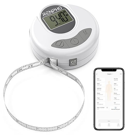 RENPHO Smart Tape Measure with App Bluetooth Body Measuring Tape for weight Loss