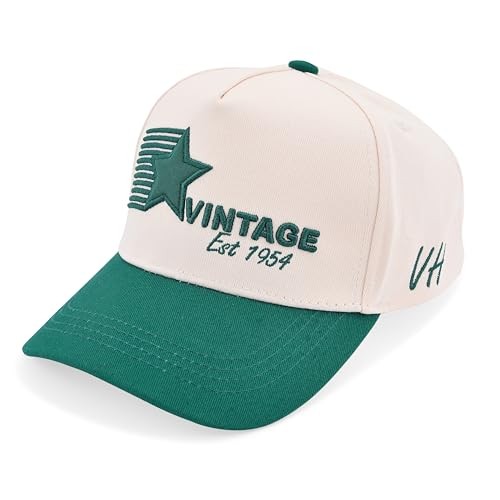 Trucker Hats Women & Men | Western Retro Snapback One Size-Large Bone/Green